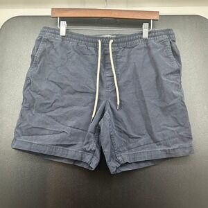 Goodthreads Mens Woven Shorts Navy Blue Elastic Waist Large GT191100 Stretch